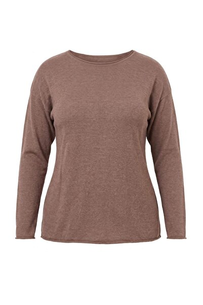 Trendyol Curve Gray Cotton Transparent Look Thin Seasonal Knitwear Sweater Tb...