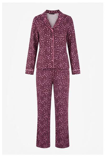 Trendyol Collection Plum 100% Cotton Animal 30/1 Openend Single Jersey Knitte...