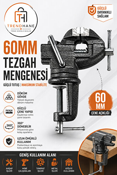 Trendhane 60Mm Büyük Boy Mengene Masa Tezgah Mengene Örslü 60 mengene