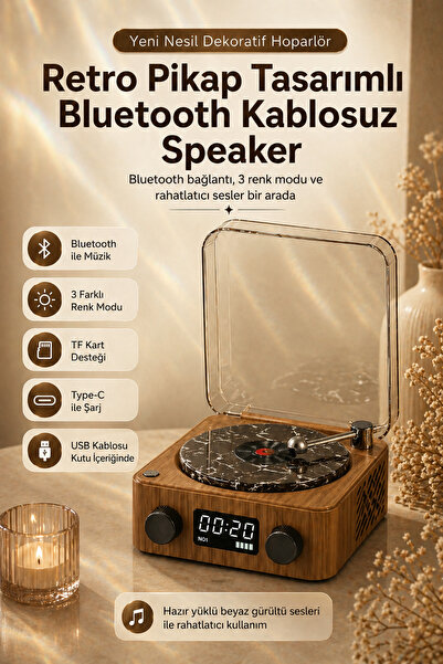 RoseandRoses Retro Pikap Tasarımlı Bluetooth Kablosuz Speaker