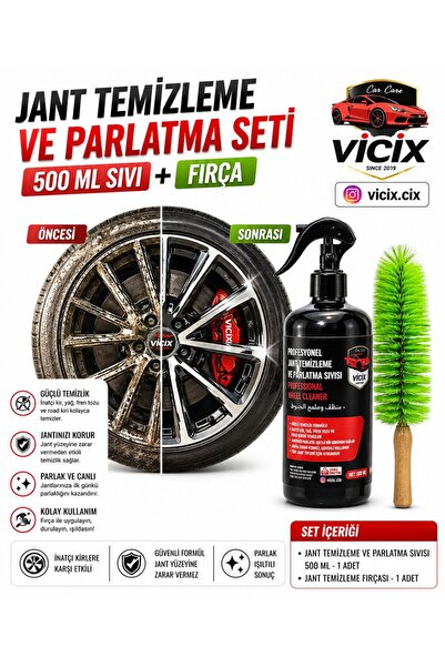 ROX KİMYA JANT TEMİZLEME FIRÇA 1 ADET+JANT TEMİZLEME VE PARLATMA SIVI 500ml 1...