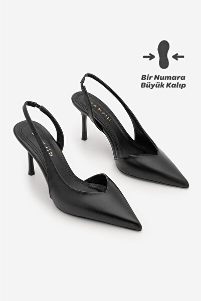 Marjin Γυναικεία παπούτσια στιλέτο με μυτερή μύτη, ανοιχτή πλάτη, λεπτό λουρά...