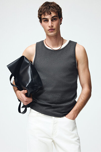 H&M Ribanalı Kolsuz Üst Slim Fit