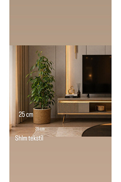 SHLM TEKSTİL 25&25 Hasır Saksılık, Düzenleyici Sepet, Oyucak Sepeti 25x25