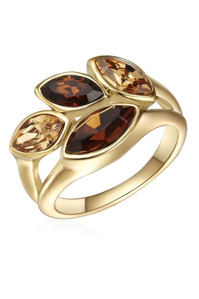 Lulu & Jane Ring mit Kristallen von Swarovski® Ring gelbgold verziert mit Kri...