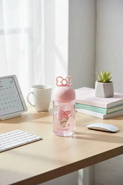 Miniso Sanrio Lisanslı My Melody Süzgeçli Borosilikat Cam Şişe 350 ML