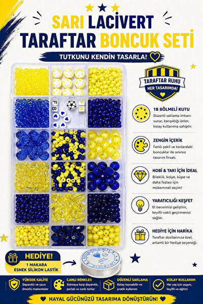 By MO Accessories Κίτρινο ναυτικό μπλε σετ κατασκευής κοσμημάτων για γυναίκες...