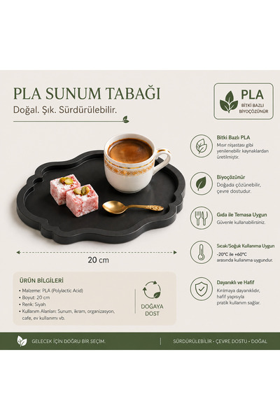StudioAslanDesign 6-Piece Decorative Turkish Coffee Presentation Tray – Minim...