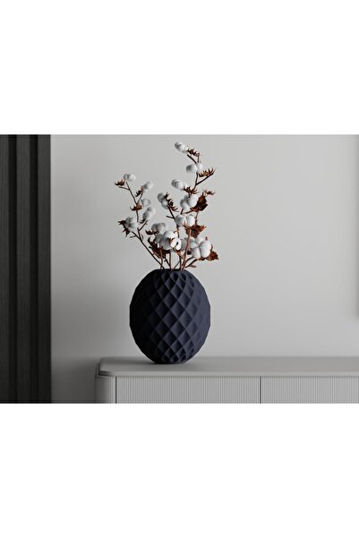 Sani Vază decorativă Sani, Cristal 121 x 121 x 140 mm, Albastru închis mat