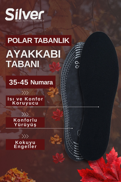 Silver Polar Kumaşlı Termal Ayakkabı Tabanlığı - Yumuşak Dokulu Kışlık Taban ...