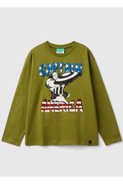 United Colors of Benetton DEČAČKA DUGA MAJICA SA ŠTAMPOM 3ATNC10M8 GK1084