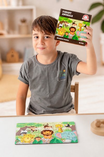 Hopiers Montessori Hero 2 - 160 Piece Wooden Puzzle Set / Educational and Safe Children's Toy
