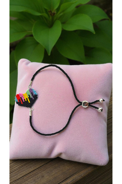 SEARD Miyuki Beads Handmade Colorful Heart Adjustable Bracelet