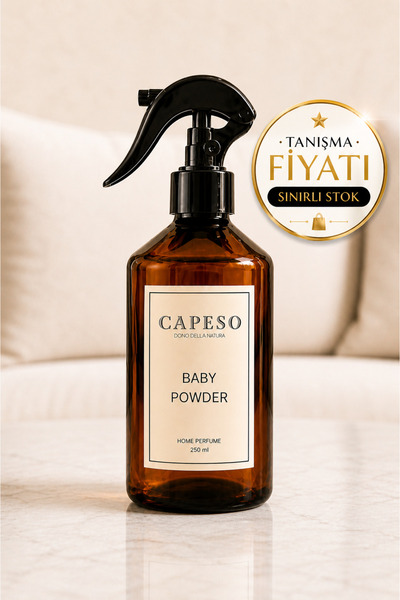Capeso Bebek Pudrası Oda & Kumaş Spreyi 250 ml – Bebek Pudrası Kokusu, Kalıcı...