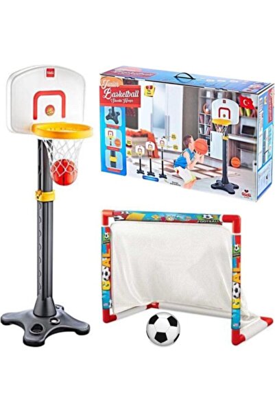 Toy Football Castle + Giant Basketball Hoop Adjustable Kids Toys