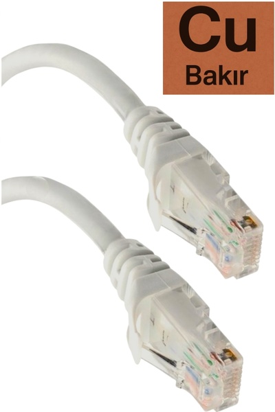 usin 2 METRE %100 CU TAM Bakır 23 AWG Cat6 Rj45 Jacklı Lan Internet Data Netw...