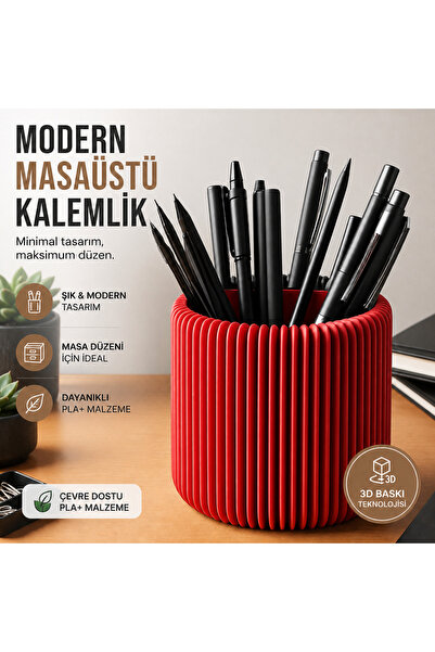 ATB Design Solutions Modern Minimal Kalemlik – Dekoratif Masaüstü Kalem Organ...