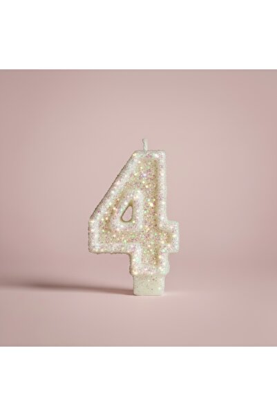 Miki & Miki Pembe Simli Pasta Mumu Doğum günü mum 4 yaş