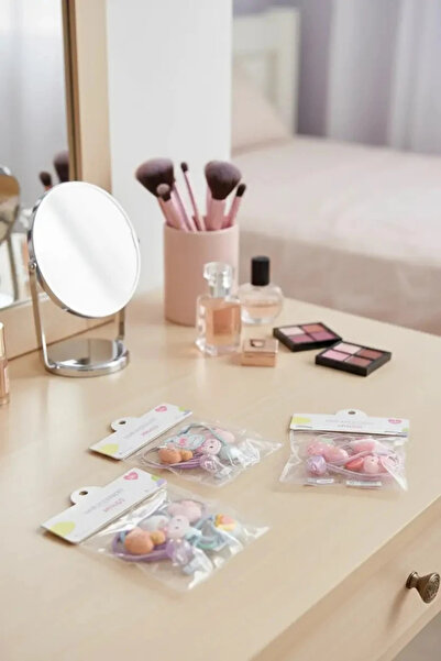 Miniso مجموعة مطاطية للشعر مع حقيبة مرخصة - 6 قطع - منظم ملون بألوان الباستيل...