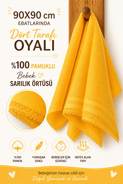 Algitsin O L A Bebek Sarılık Örtüsü+90X90 Cm+Oyalı+Hava alabilir+Yüz Örtüsü
