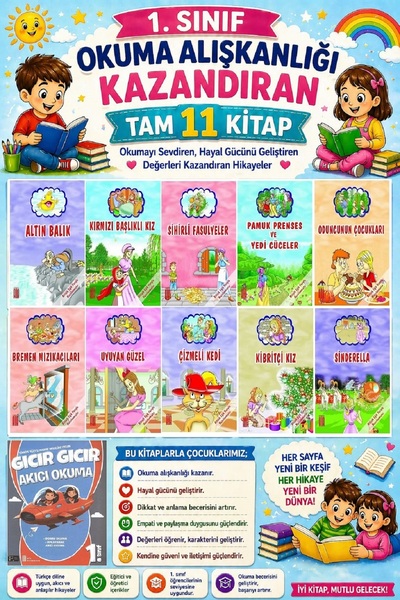 Ata Yayıncılık 1. Sınıf Okuma Alışkanlığı Kazandıran Okumayı Sevdiren Tam 11 ...