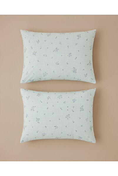 English Home Floral Breeze Kolay Ütülenir 2'li Yastık Kılıfı 50x70 cm Yeşil