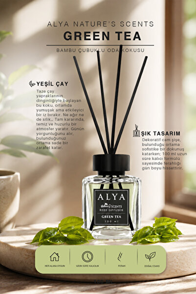 ALYA Nature's Scents Green Tea Bambu Çubuklu Oda Kokusu 100 ml