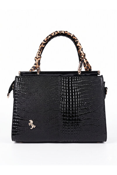 H&D COLLECTİON Κλασική γυναικεία τσάντα ώμου από δέρμα με υφή ειδικής σχεδίασ...