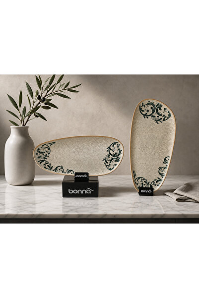 Bonna 2 'li Oval Servis Tabağı Oval Sunum Tabağı Kayık Servis Tabağı Gourmet ...