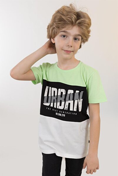BRZ KIDS Μπλουζάκι με κοντό μανίκι για αγόρι με αντίθεση χρώματος