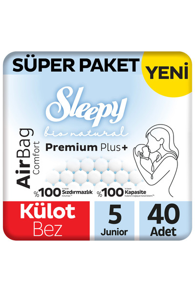Sleepy Bio Natural Premium Plus Airbag Comfort Süper Paket Külot Bez 5 Numara...
