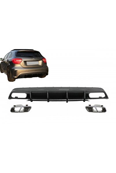 tuningset Difuzor bară spate cu ornamente de eșapament, compatibil cu Mercede...