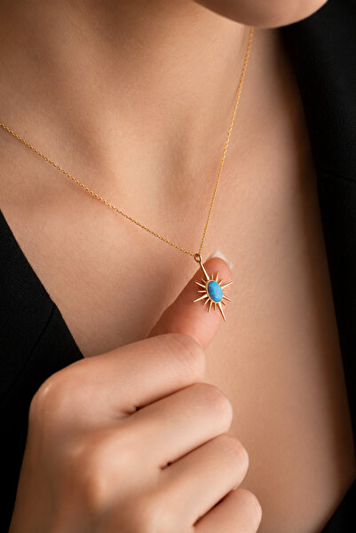Auryne Jewelry 925 Ayar Gümüş Opal Taşlı Kutup Yıldızı 14 Ayar Altın Kaplama ...