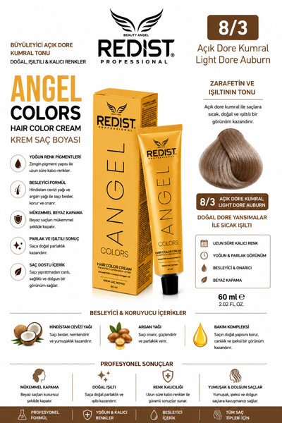 Redist Saç Boyası 8/3 Açik Dore Kumral