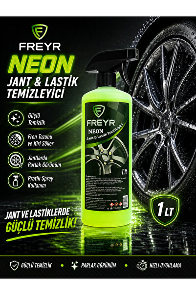 FREYR Neon Jant Ve Lastik Temizleyici 1 Lt - Ağır Kir Ve Yağ Sökücü Profesyonel Temizleme Spreyi