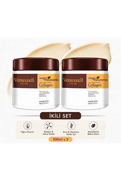Venuxeell Saç Maskesi Kolojen Argan Yağı Onarıcı Saç Maskesi 2' Li Set