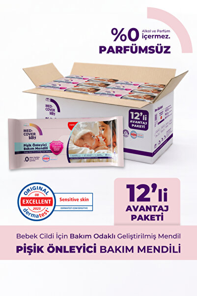MED-COVER Baby Pişik Önleyici Bakım Mendili 50 x 12 Avantaj Paketi