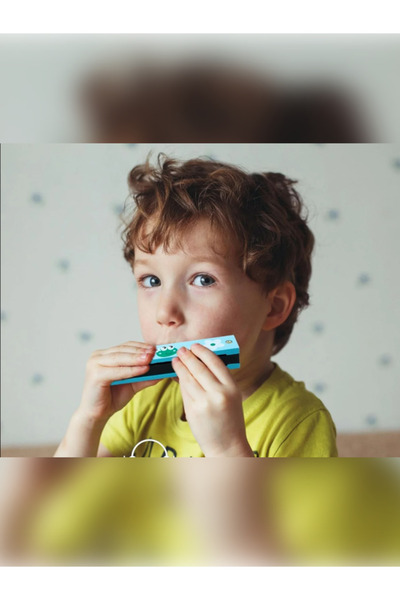 ŞEN AKSESUAR Ahşap Mızıka Mavi Renkli Çocuk Müzik Aleti