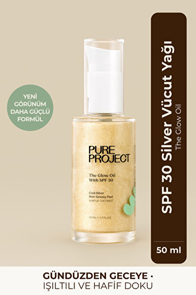 Pure Project SPF 30 Işıltılı Simli Vücut Yağı Silver 50 ml | Güneş Koruma & P...