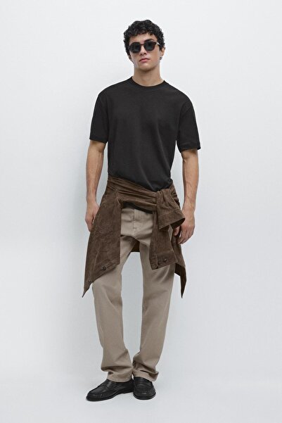 Massimo Dutti Kısa kollu bisiklet yaka t-shirt