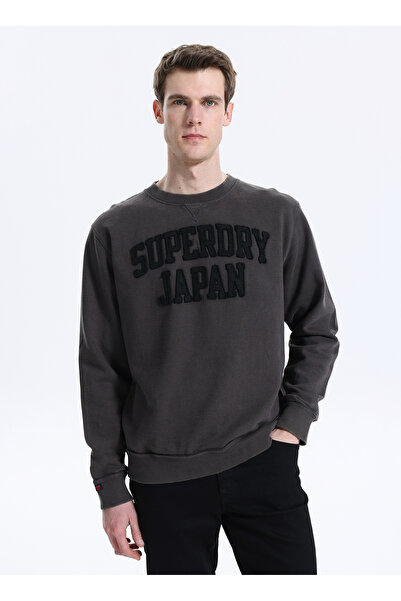 SUPERDRY Antrasit Erkek Regular Fit Baskılı Sweatshirt M2014382A-AFB