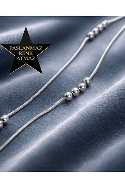 stainless steell 316L Steel Silver 3 Ball Women's Bracelet 17+6 cm