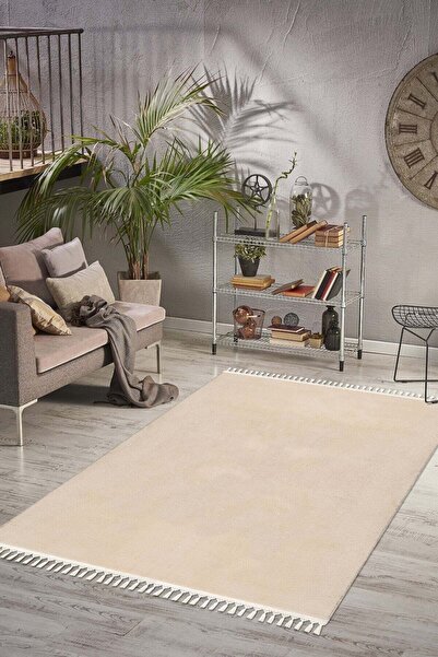 Valery Home Vl Comfort Ponpon Saçaklı Peluş Halı Bej