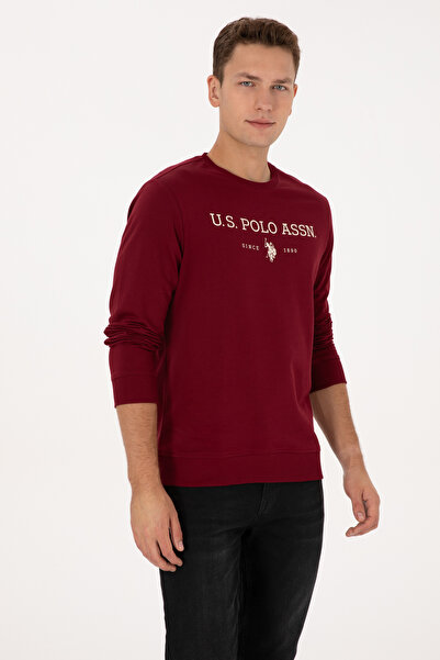 U.S. Polo Assn. Hanorac de bază subțire, cu decolteu rotund, pentru bărbați, ...