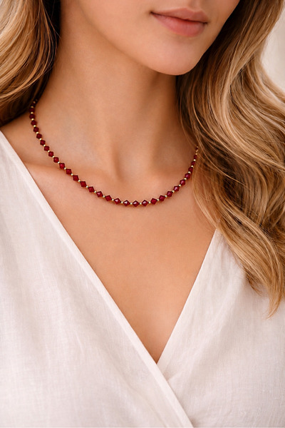 Camellie KY Jewels Quadra Lumière | Premium Kristal Altın Kaplama Choker Kolye