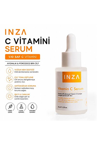 ınza Vitamin C Serum 30 ml –Cilt Aydınlatıcı Leke Karşıtı Yüz Serumu Parlak C...