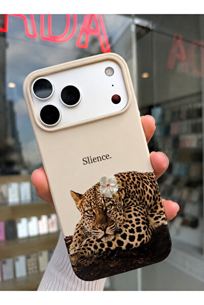 OVADA İphone 17 Pro Max Uyumlu Leopar Desenli Kamera Koruma Çıkıntılı Silikon...