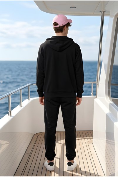 HOFFNUNG Full-Zip ANCHOR AND COMPASS Unisex Hooded Oversized Elasticated Hem Tracksuit Set