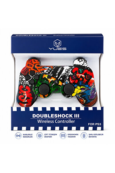 YUES PS3 Kablosuz Oyun Kolu Dualshock 3 Joystick Wireless Controller Titreşim...