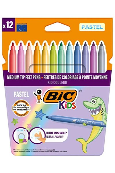 Bic Kids Couleur Keçeli Boya Kalemi Pastel Renkler 12Li
